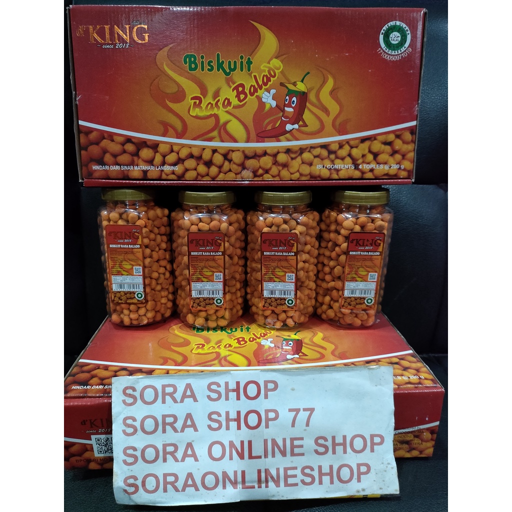 

1 Dus (Isi 4 toples) Biskuit Rasa Balado d'KING