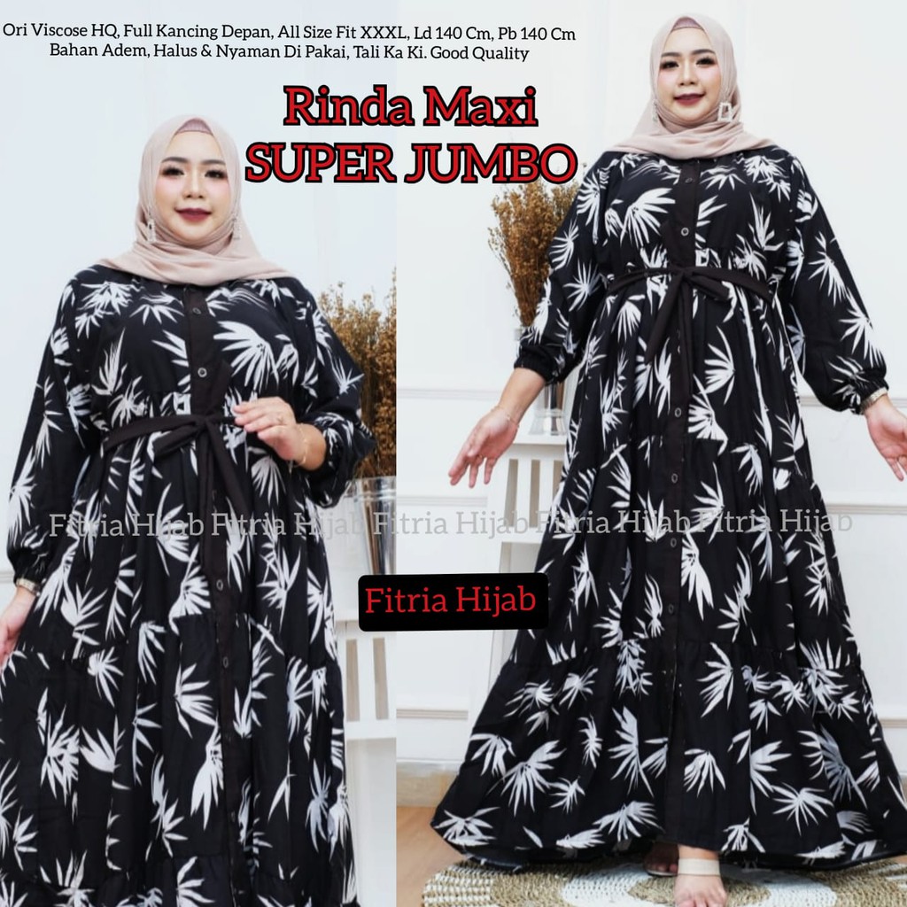 Rinda Baju Gamis Super Jumbo Wanita Ld 140 Murah