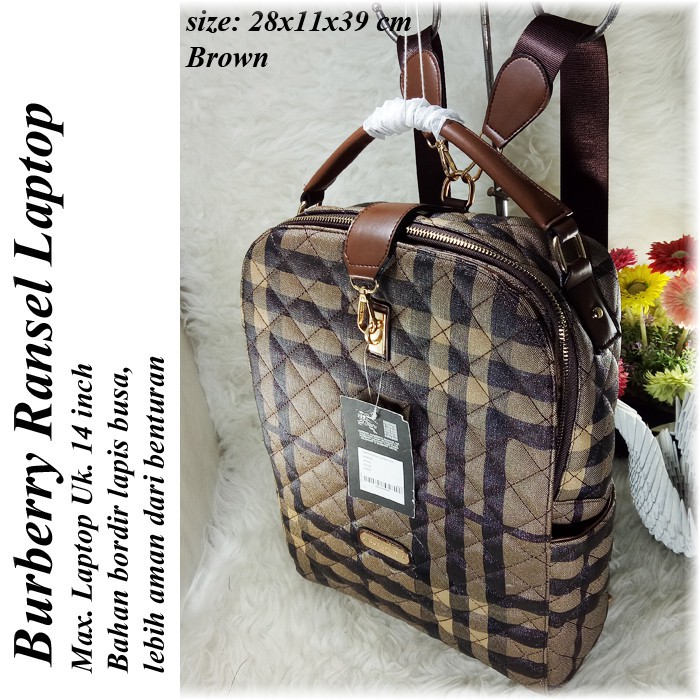 Tas Wanita  Burberry Ransel Laptop Bordir - PC