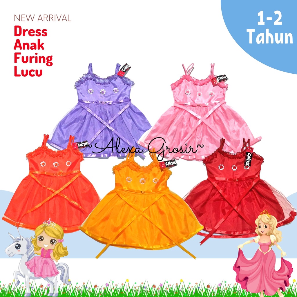 DRESS ANAK PEREMPUAN FURING USIA 1-2 TAHUN