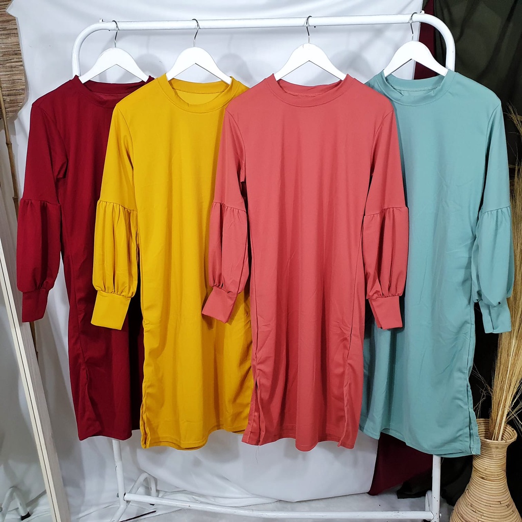 Dailythings Tunik JUMBO Tangan Balon Qaniah Fit L-XXL LD 110cm Panjang 100cm