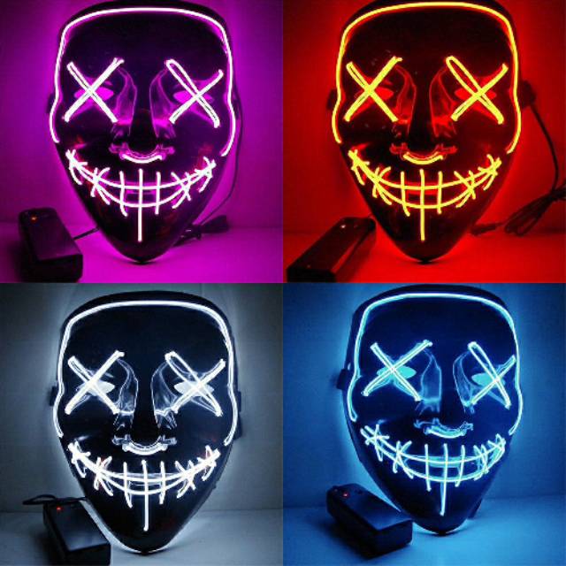 Jual Topeng PURGE LED Glow In The Dark Halloween Mask Luminous Glow ...