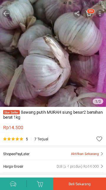 Bawang Putih Murah Siung Besar2 Bersihan Berat 1kg