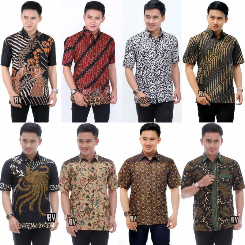 022 Zahira Batik HRB026 Kenongo Hem Kemeja Batik Pria Lengan Pendek  Katun Primis Halus S M L XL XXL