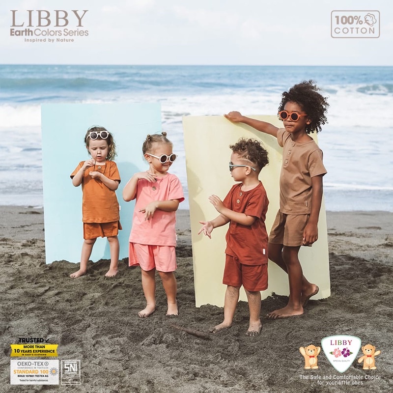 Libby 0-8 Tahun Earth Series Fave Set Setelan Oblong Pendek Celana Pendek CBKS