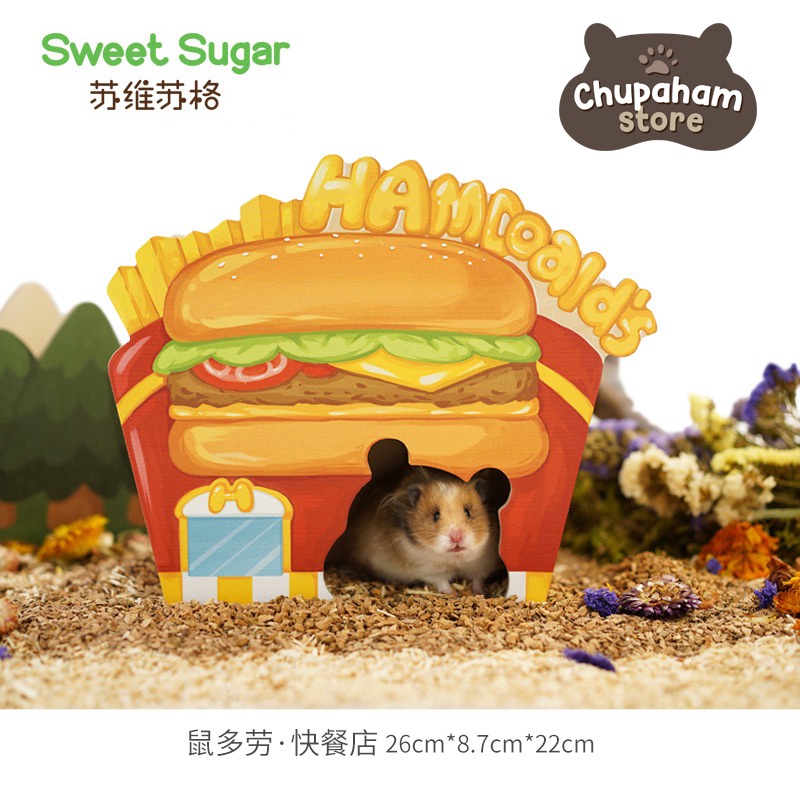 Sweet Sugar Wooden House Collection / Hideout Hamster Gerbil Kayu Lucu Import Rumah Kayu Aksesoris Kandang Hamster-Hamsdonald