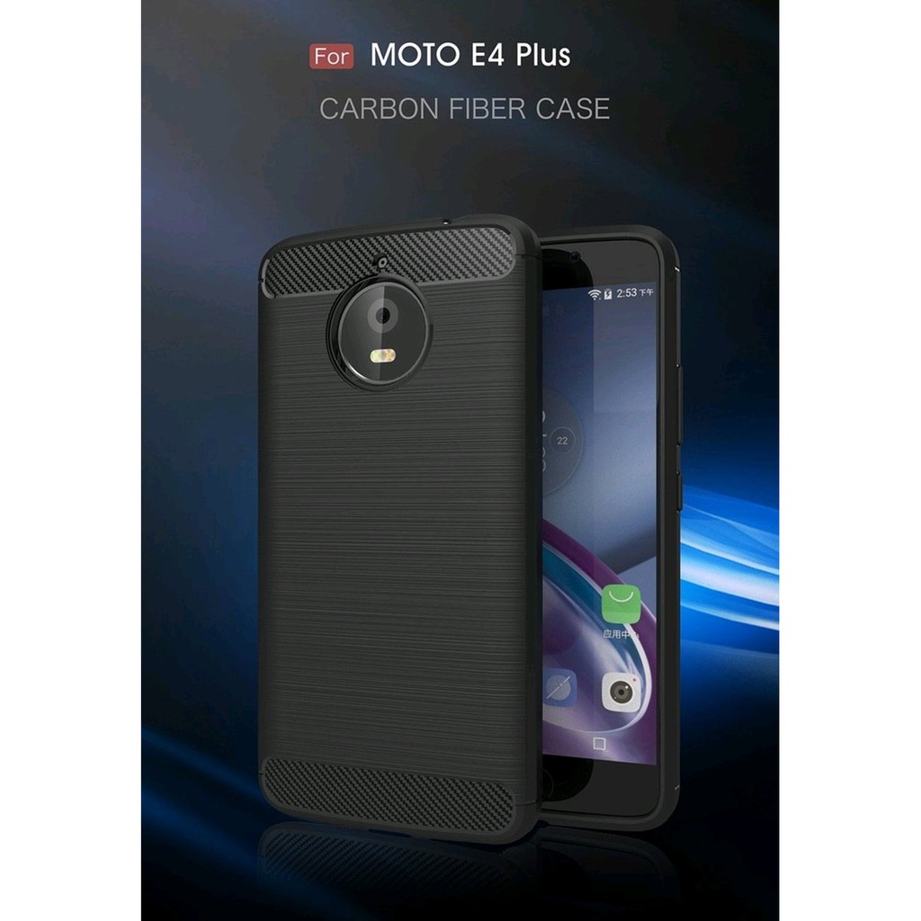 CASE SILICON CARBON MOTOROLA MOTO E4 PLUS SOFTCASE CASING