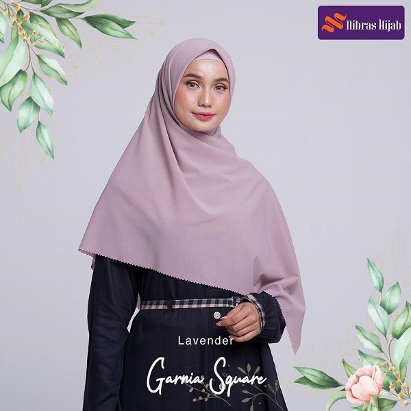 Garnia Square Nibras Hijab 17 Variasi Warna / Square Instan Jilbab Hijab Segiempat Segi Empat Polos-Lavender