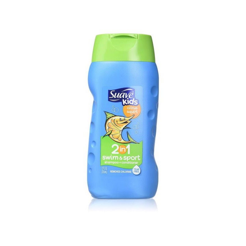 Suave Kids 2 in 1 Shampoo + Conditioner Citrus Squirt 355ml Swim&Sport and strawberry