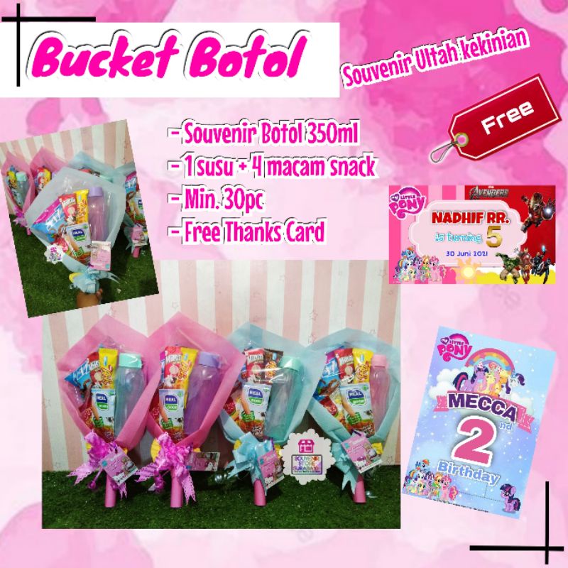 Souvenir Ulang Tahun Murah/ Bucket snack ultah/ Bouquet Snack Birthday/Bingkisan Ultah / Snack Ultah