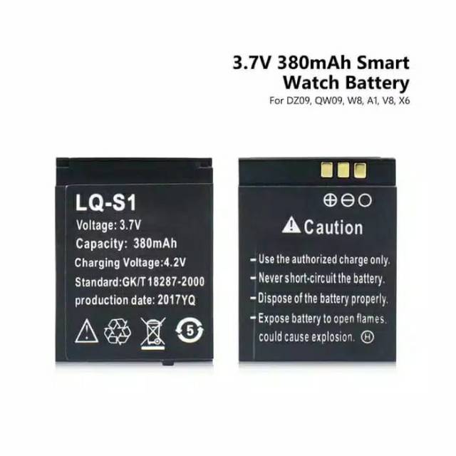 Baterai Batre SmartWatch LQ-S1 Double Power For DZ09,QW09,W8,A1,V8,X6