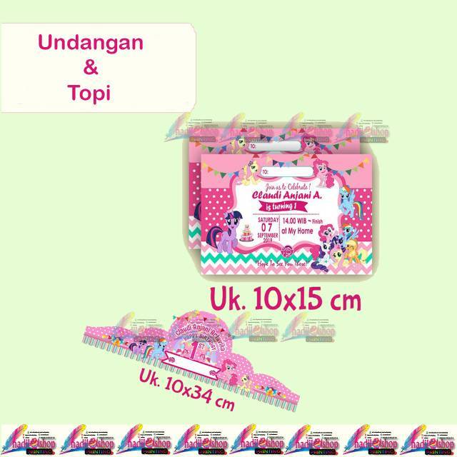 Paket undangan ultah anak+topi ultah anak