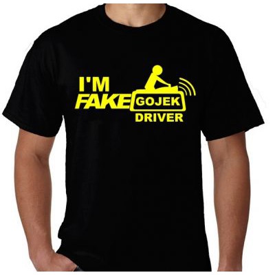 Kaos Distro Premium Pria Wanita Fake Gojek Driver