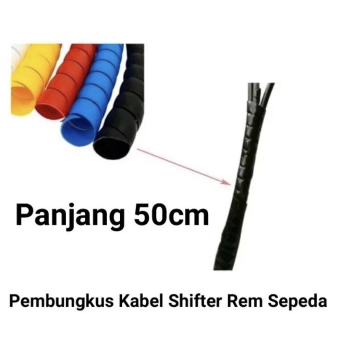 50 cm spiral Wrap kabel Rem Sepeda merapikan dan membungkus kabel