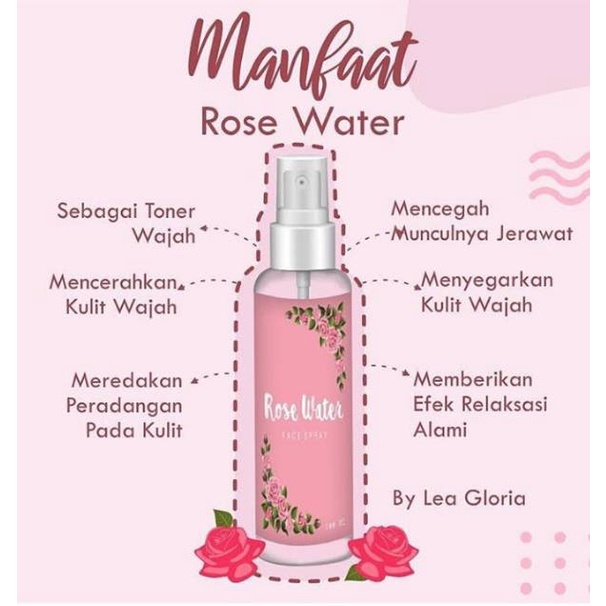 ✿ELYSABETHME✿ LEA GLORIA rose water air mawar campuran masker penyegar tonic toner