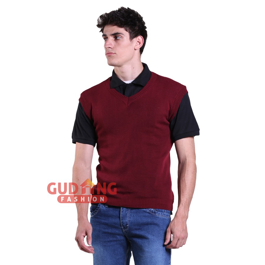 Waistcoat Pria Polos Rajut - ROM 436