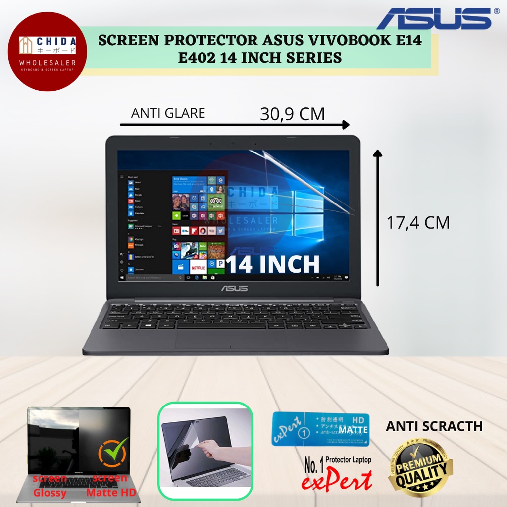 Screen Protector Laptop Premium Asus 14 Inch Anti Glare / Anti Gores Layar Laptop ukuran 14 inch