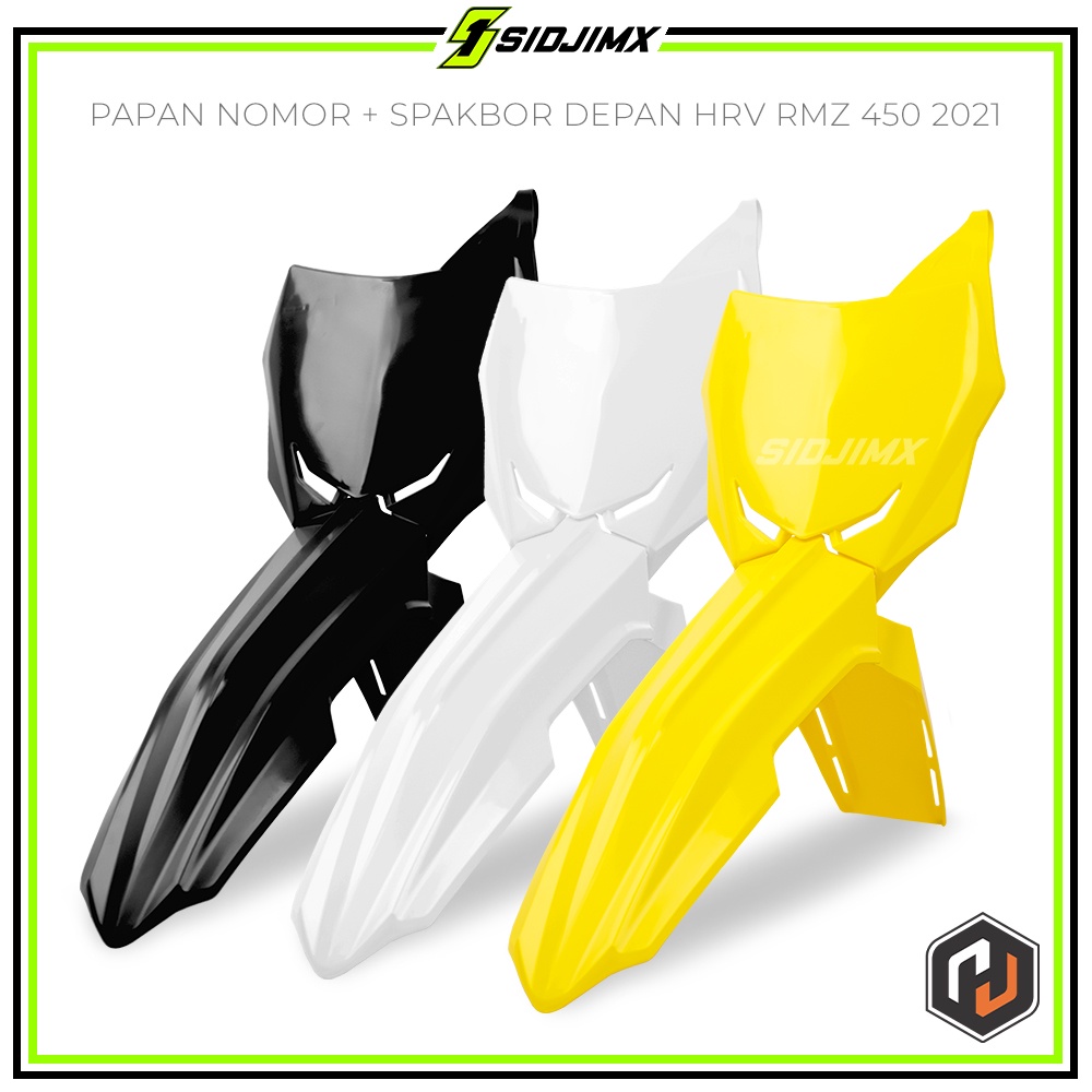 Paket Hemat Papan Nomor Spakbor Depan HRV KLX CRF WR 155 Model CRF 450 R / YZ 450 2019 / RMZ 450 202