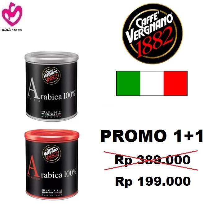 

CAFFE VERGNANO 1882 Premium Ground Coffee 250g Kopi Bubuk Made in Ital