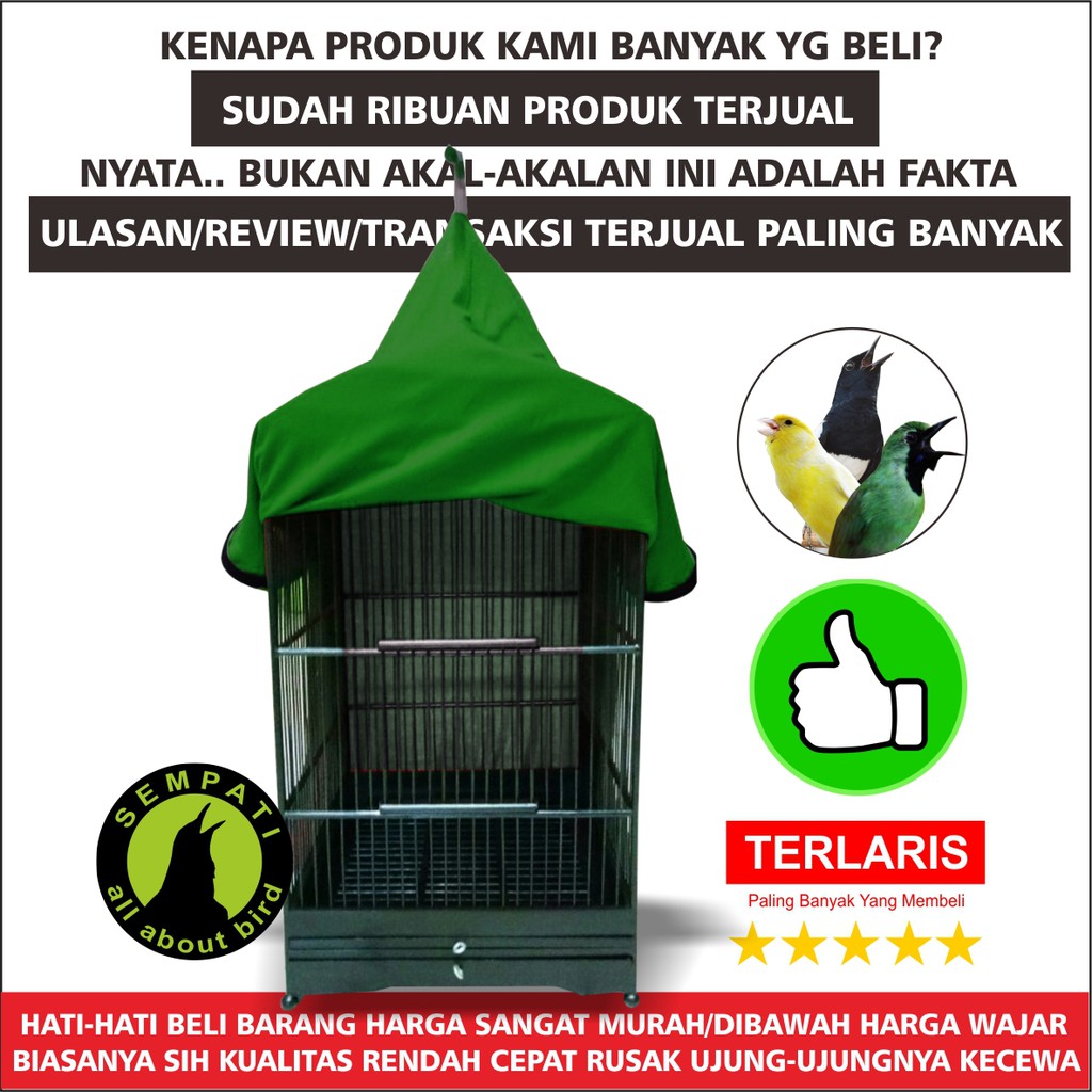 Kerodong Krodong Sangkar Burung Kotak No 1 2 3 Double Resleting