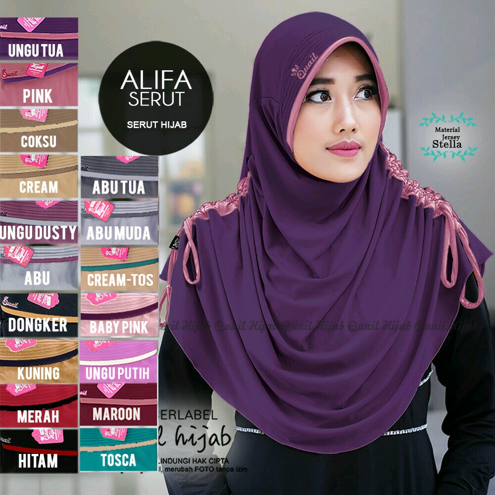 PROMO QUAIL | Alifa Hijab | JILBAB KHIMAR SYARI INSTANT BERGO PET ANTEM KERUDUNG by Quail Hijab