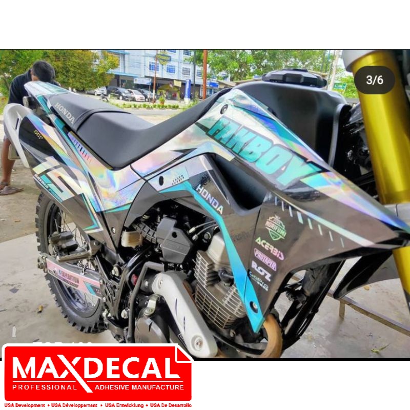0463 STICKER DECAL CRF 150 HOLOGRAM PELANGI - STIKER VARIASI CRF 150 CROME PELANGI TERBARU