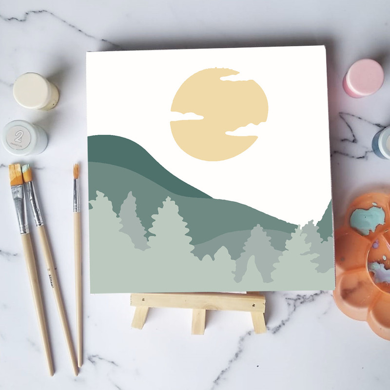 Paint by number lukisan gunung mount ver 1 canvas 20x20 cm / painting