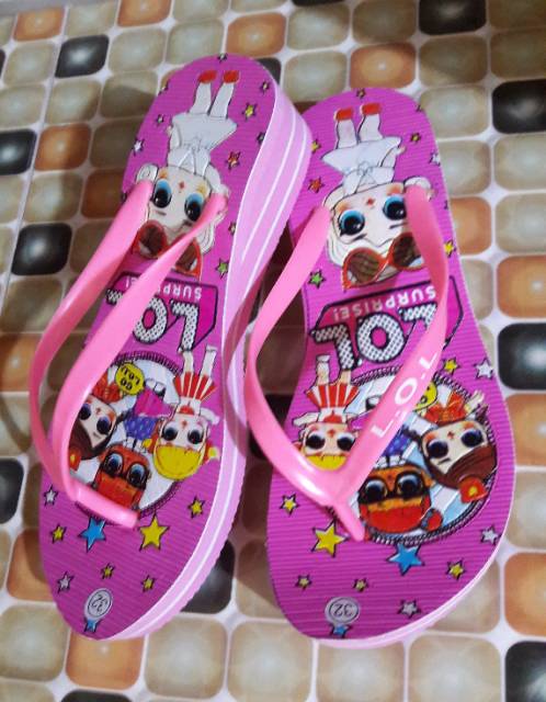 Sandal Wedges L.O.L  anak2 size21/35 NEW