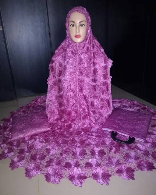 Mukena Prada KD renda kembang mekar