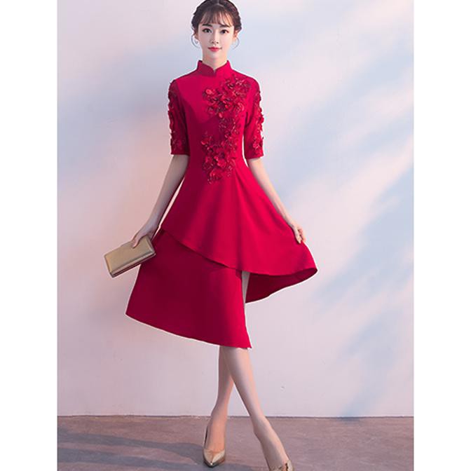Dress Merah Sangjit Tepai Lamaran Pernikahan Wedding Gown Import N19 New