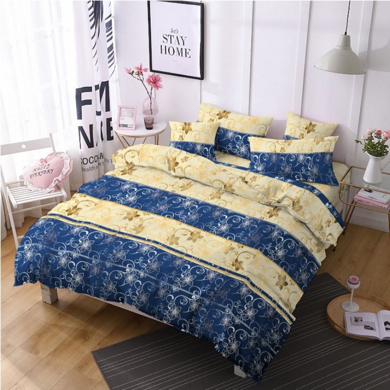 Sprei Homemade Mtf Floral Biru uk 180 x 200/Kasur No 1