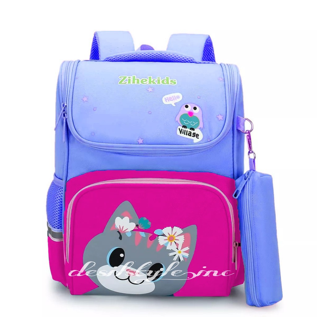 Tas Ransel Sekolah Anak SD TK SMP Paud Terbaru Karakter Kucing Lucu 2021 Kartun Anak