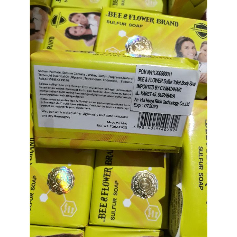 Sabun Tawon Bee &amp; Flower sulfur body soap import