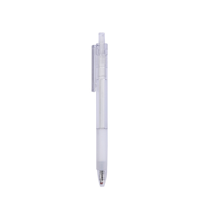 The new transparent type press large-capacity carbon bullet neutral press pen student office gel pen