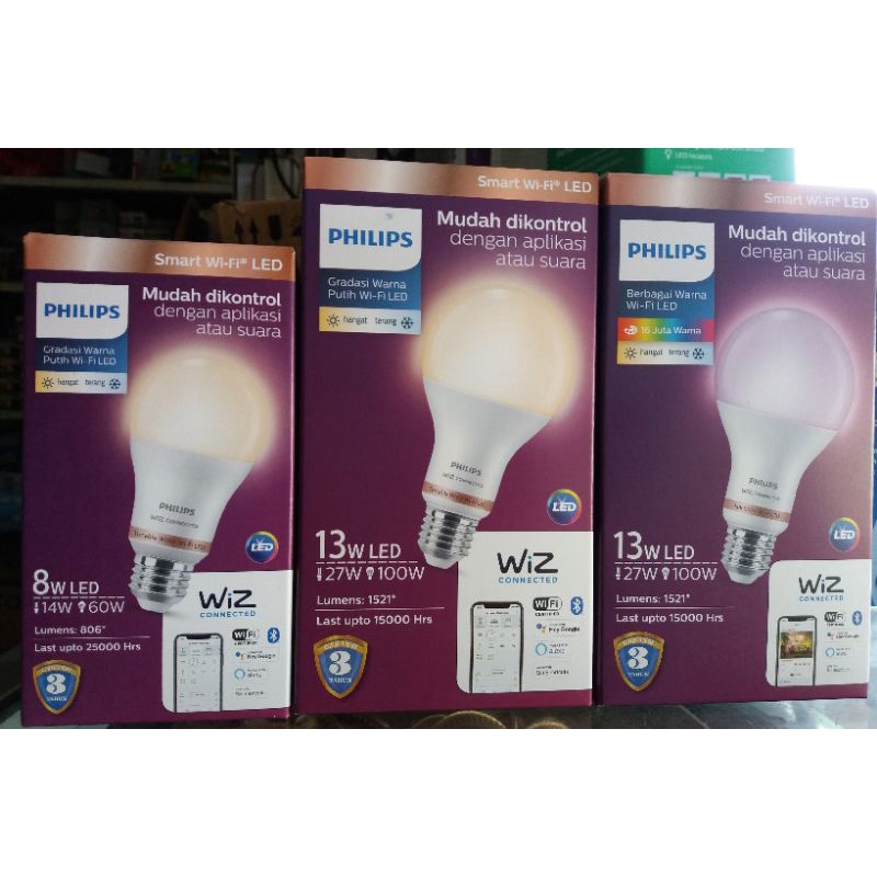 Philips LED Smart WiFi 9W Tunable White&amp;RGB / LED Smart Wifi Dengan Bluetooth 8W&amp;13W Tunable White&amp;RGB