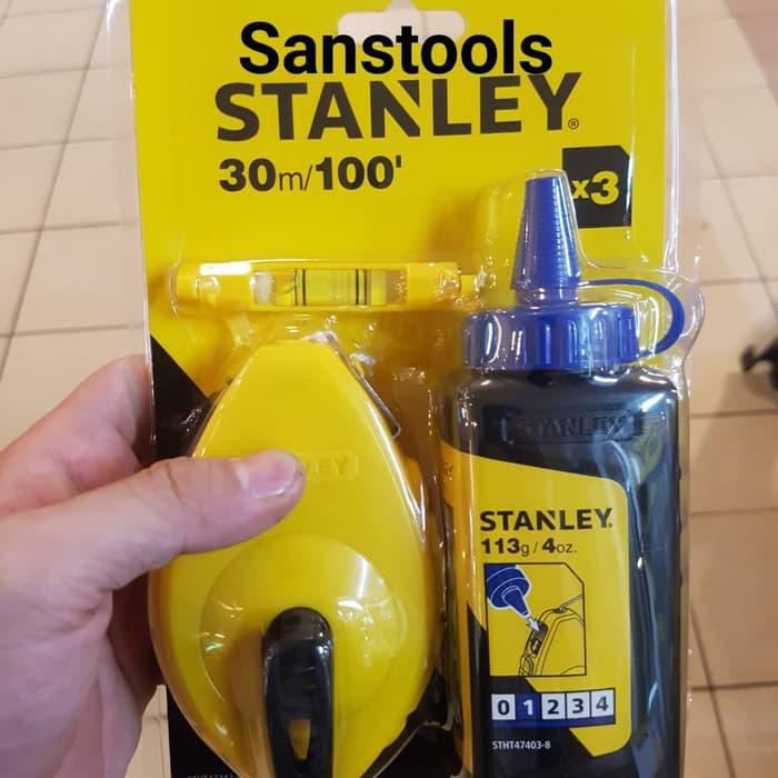 

Sipatan chalk line Stanley + tinta alat Marking penanda 30m Original