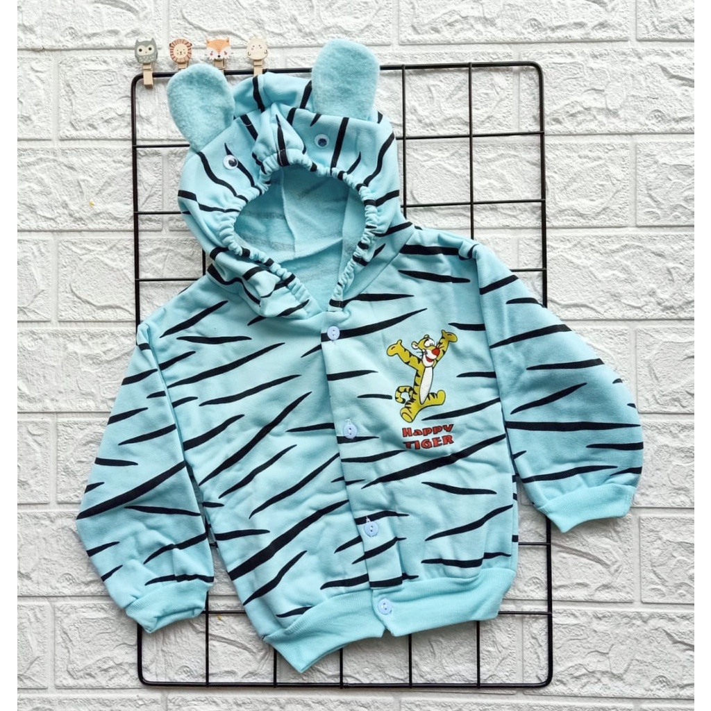 [JIT-TIGER] Jaket Bayi Tebal usia 0-6 bulan CUTE.BEAR / Outwear / Bahan tebal halus-BIRU