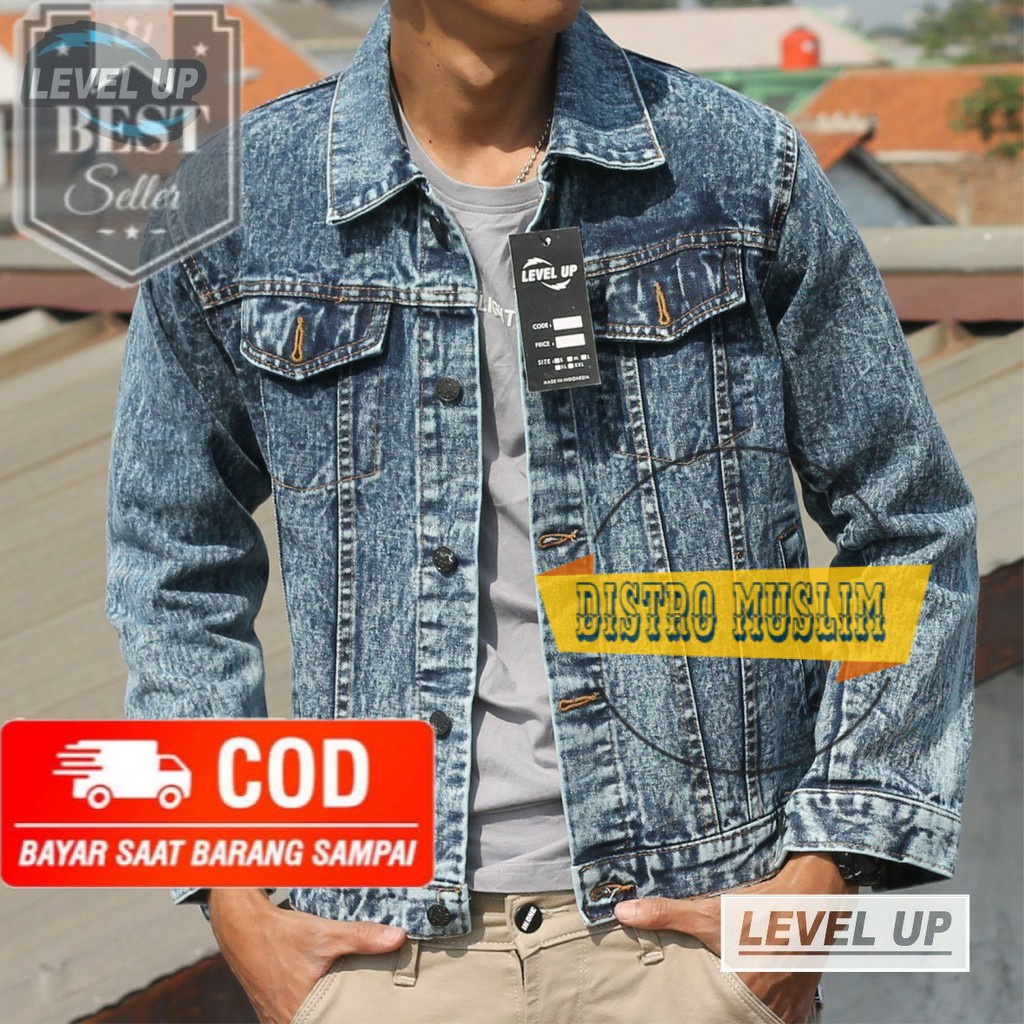 AKN JAKET JEANS DENIM PRIA WARNA SANWOSH #