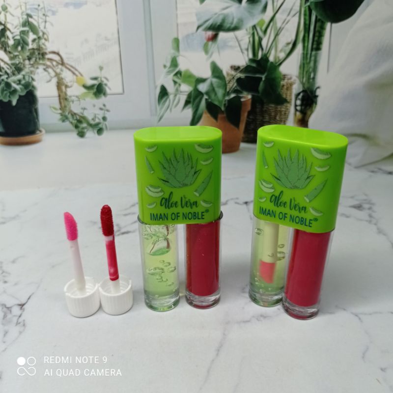 LIP GLOSS&LIP CREAM 2 IN 1 ALOEVERA IMAN OF NOBLE