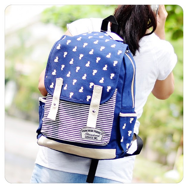 Tas Ransel Wanita Kanvas Premium/ Tas Backpack Wanita/ Tas Ransel Kuliah Keren / Korean Bag JS-605