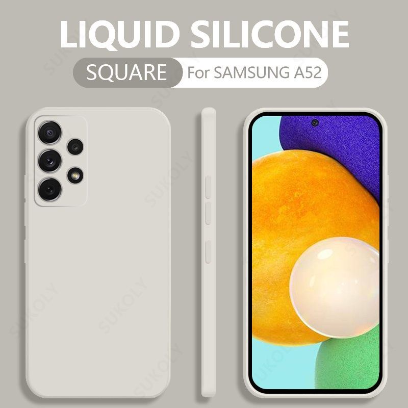 BARA 2 | Soft Case Samsung Galaxy A Series A20 A30 M10S A30S A50 A50S A51 M40S A52 A52S A53 A71 A72 A73 4G/5G Casing Square Liquid Silicone