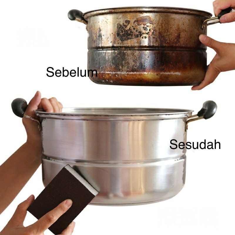 &lt;^ SJA ^&gt; Spons Pembersih Kerak Panci / Pembersih Karat Kerak Noda Panci Wajan Pisau / Spons Pembersih Karat Besi