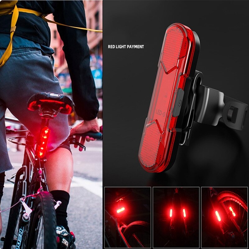 ROBESBON Lampu Belakang Sepeda USB Rechargeable Bicycle Tail Light - AS1010 blue