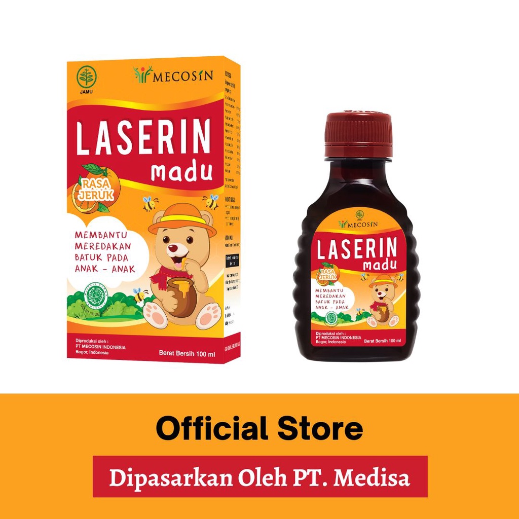 

LASERIN Madu Orange 100 ml | Sirup Obat Batuk Anak Rasa Jeruk | Obat Batuk Herbal Anak