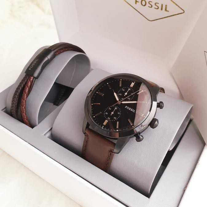 Jam Tangan Pria Merk Fossil FS5437 / FS 5437 Original Leather Free Yes