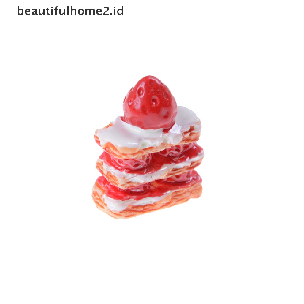 (Beautifulhome2.Id) 5pcs Miniatur Kue Krim Stroberi Untuk Dekorasi Rumah Boneka