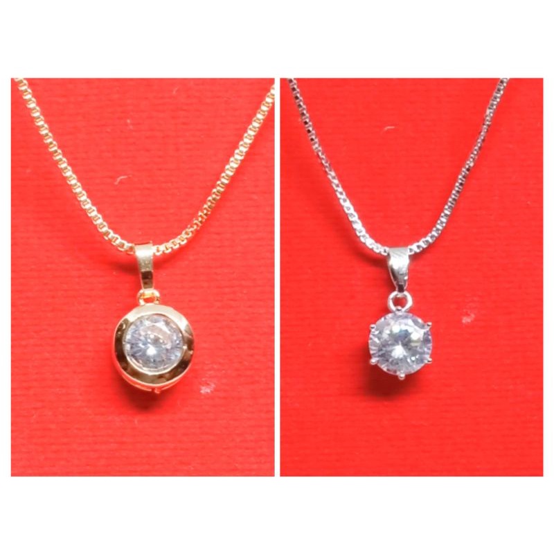 RK1231. Kalung xuping wanita lapis emas dgn mata zircon 45 cm itali