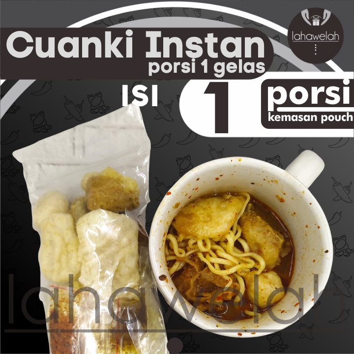 

Cemilan Cuanki Instan 1 Mini POUCH porsi 1 GELAS by Lahawelah