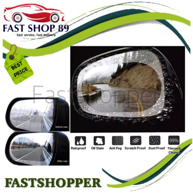 STICKER SPION RAIN PROFF ANTI BURAM ANTI FOG ANTI HUJAN STICKER SPION ANTI EMBUN OVAL isi 2pc af696