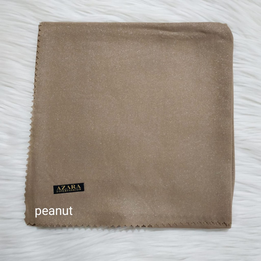 Hijab Segi Empat Azara nur sinar glamour Laser Cut kerudung hijab segiempat glowing 110 x 110-Peanut Sinar